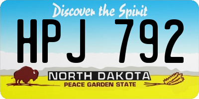 ND license plate HPJ792