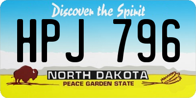 ND license plate HPJ796