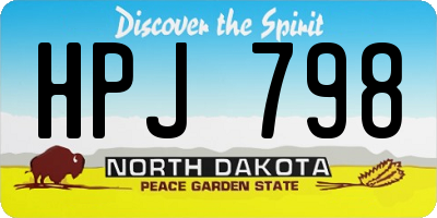 ND license plate HPJ798