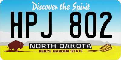 ND license plate HPJ802