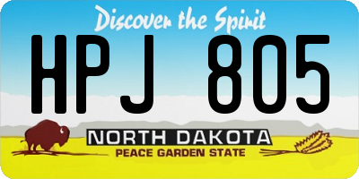 ND license plate HPJ805