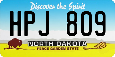 ND license plate HPJ809