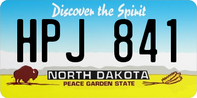 ND license plate HPJ841
