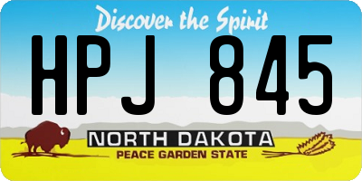 ND license plate HPJ845