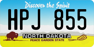 ND license plate HPJ855