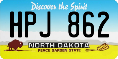 ND license plate HPJ862