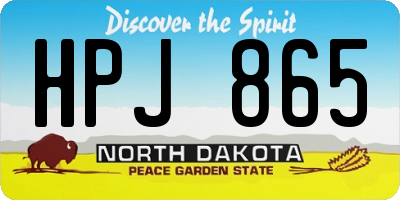 ND license plate HPJ865