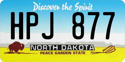 ND license plate HPJ877