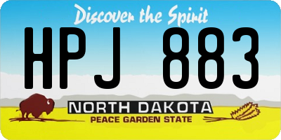 ND license plate HPJ883