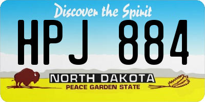 ND license plate HPJ884