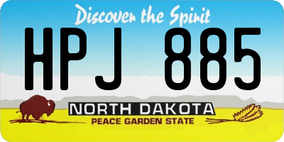 ND license plate HPJ885
