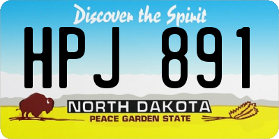 ND license plate HPJ891