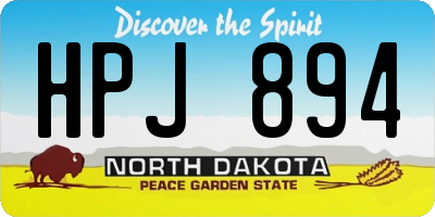ND license plate HPJ894