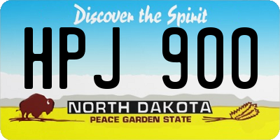 ND license plate HPJ900