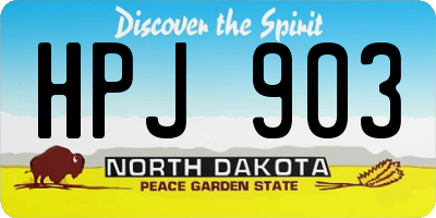 ND license plate HPJ903
