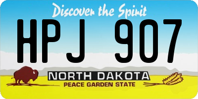 ND license plate HPJ907