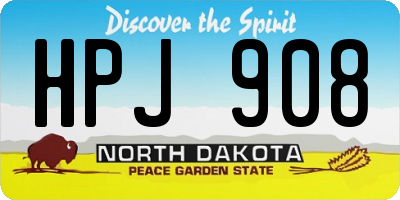 ND license plate HPJ908