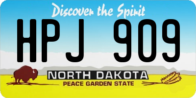 ND license plate HPJ909