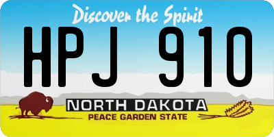 ND license plate HPJ910