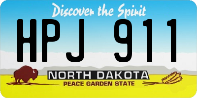 ND license plate HPJ911
