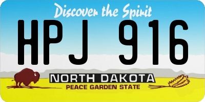 ND license plate HPJ916