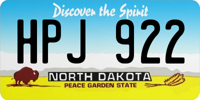 ND license plate HPJ922