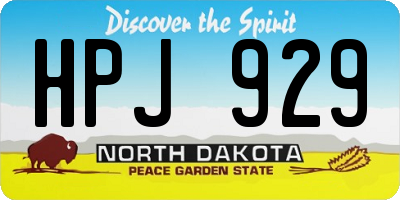 ND license plate HPJ929