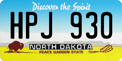 ND license plate HPJ930