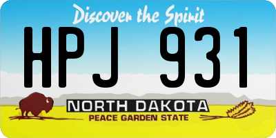 ND license plate HPJ931