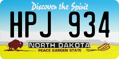 ND license plate HPJ934