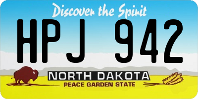 ND license plate HPJ942