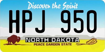ND license plate HPJ950