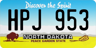 ND license plate HPJ953