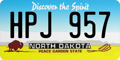 ND license plate HPJ957