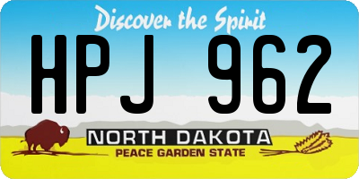 ND license plate HPJ962