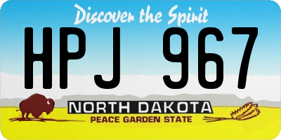 ND license plate HPJ967