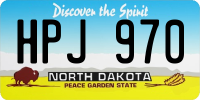 ND license plate HPJ970