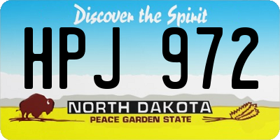 ND license plate HPJ972