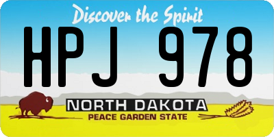 ND license plate HPJ978