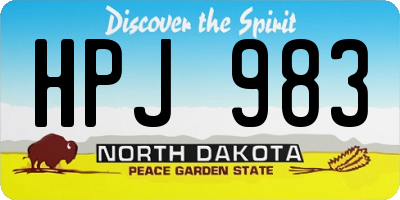 ND license plate HPJ983