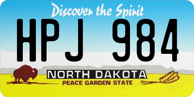 ND license plate HPJ984