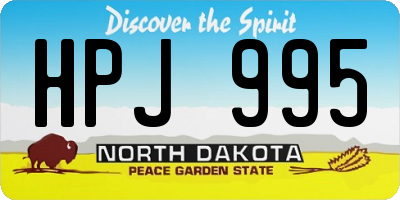 ND license plate HPJ995