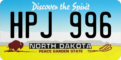 ND license plate HPJ996
