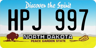 ND license plate HPJ997