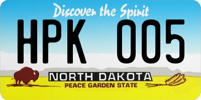 ND license plate HPK005