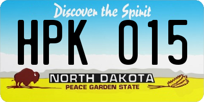 ND license plate HPK015