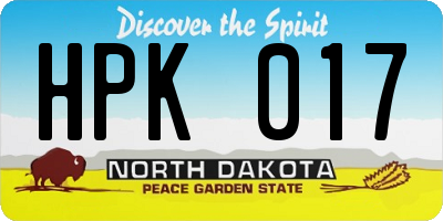 ND license plate HPK017