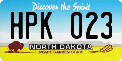 ND license plate HPK023