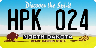 ND license plate HPK024