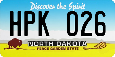 ND license plate HPK026